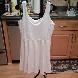 Chic White Dress With Built In Bra And Shorts